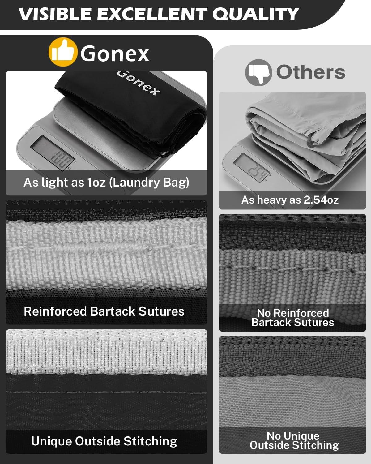 image:imageCompression Packing Cubes Gonex Extensible Storage Mesh Bags OrganizersA 6 PCS New Size Higher Black