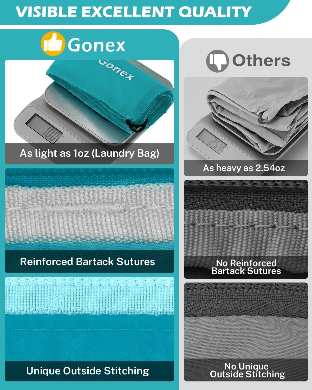 image:imageCompression Packing Cubes Gonex Extensible Storage Mesh Bags OrganizersA 6 PCS New Size Higher Blue
