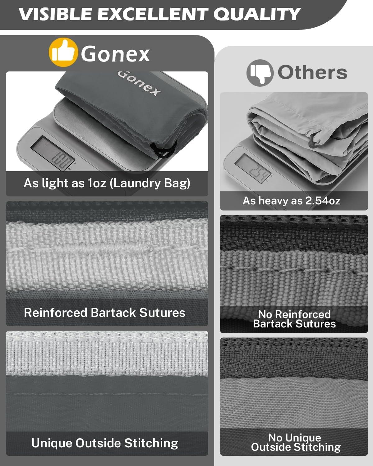 image:imageCompression Packing Cubes Gonex Extensible Storage Mesh Bags OrganizersA 6 PCS New Size Higher Gray
