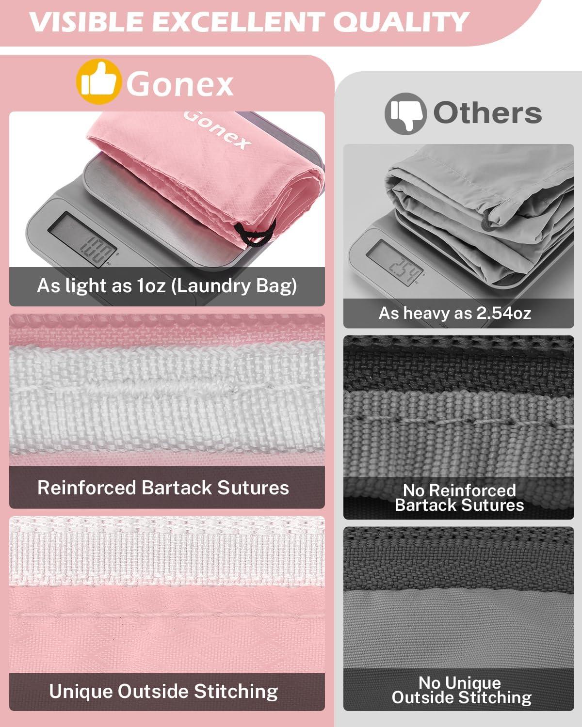 image:imageCompression Packing Cubes Gonex Extensible Storage Mesh Bags OrganizersA 6 PCS New Size Higher Pink