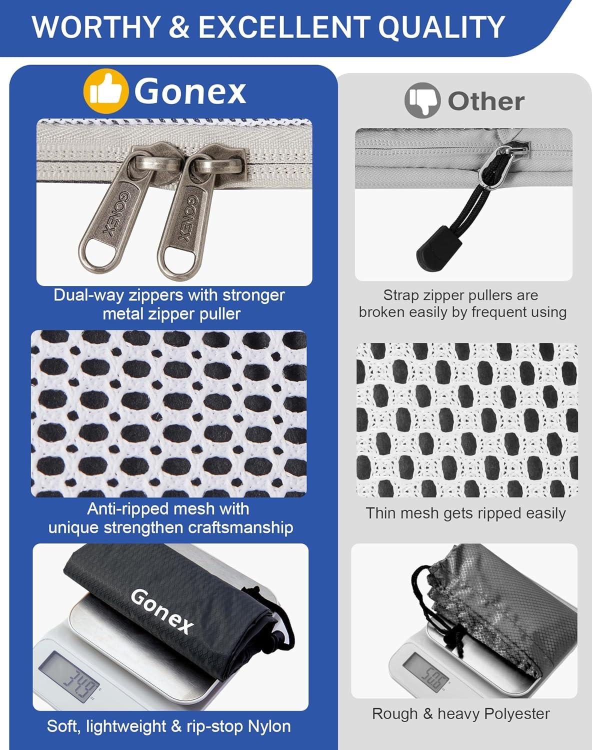 image:imageCompression Packing Cubes Gonex Extensible Storage Mesh Bags OrganizersB 6 PCS Deep blue