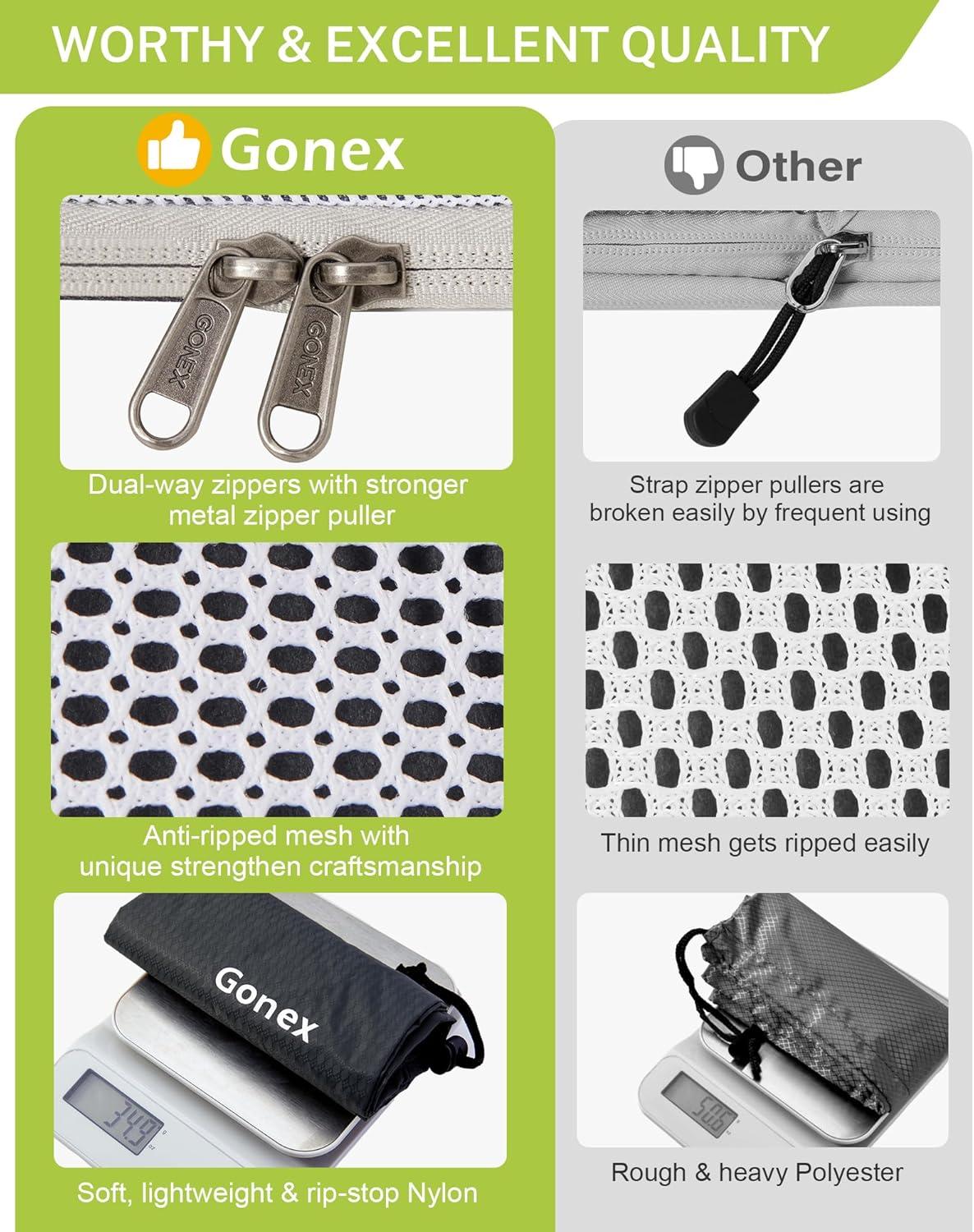 image:imageCompression Packing Cubes Gonex Extensible Storage Mesh Bags OrganizersB 6 PCS Green