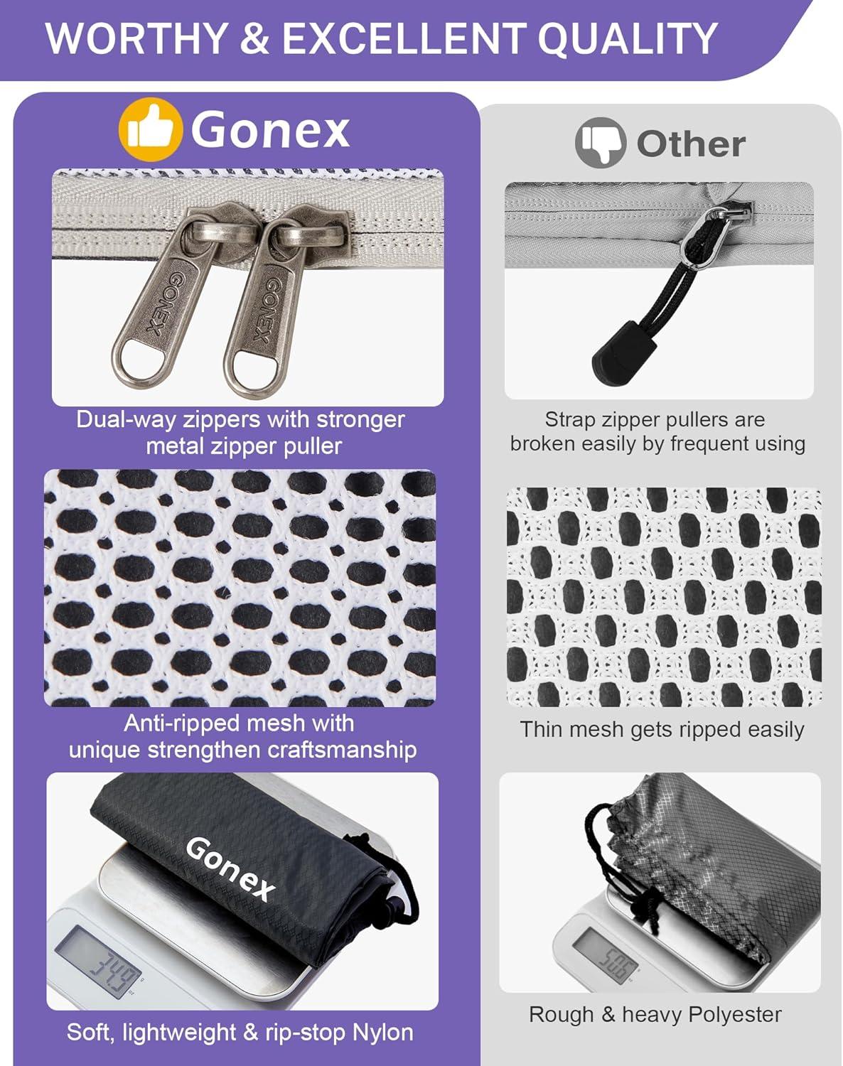 image:imageCompression Packing Cubes Gonex Extensible Storage Mesh Bags OrganizersB 6 PCS Purple