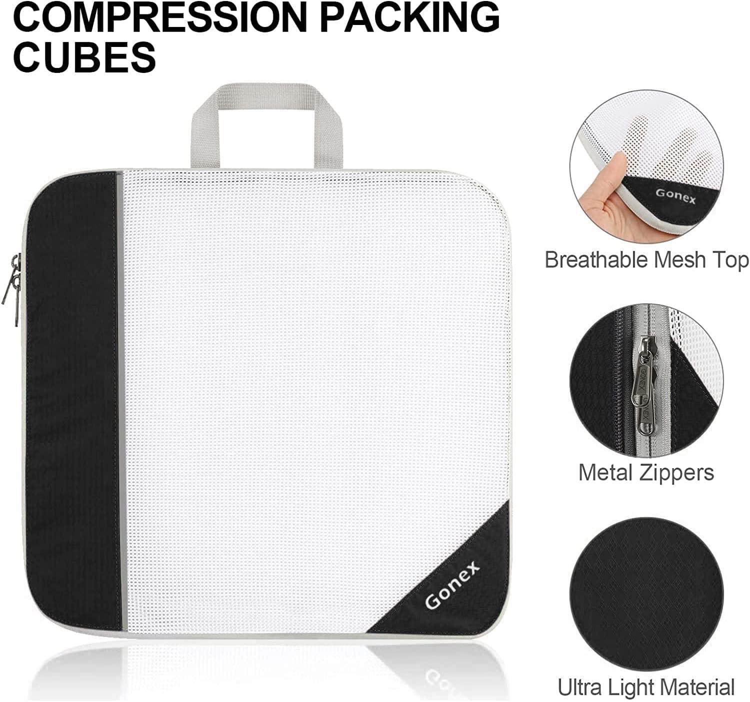 image:imageCompression Packing Cubes Gonex Extensible Storage Mesh Bags OrganizersD 4 Pcs Black
