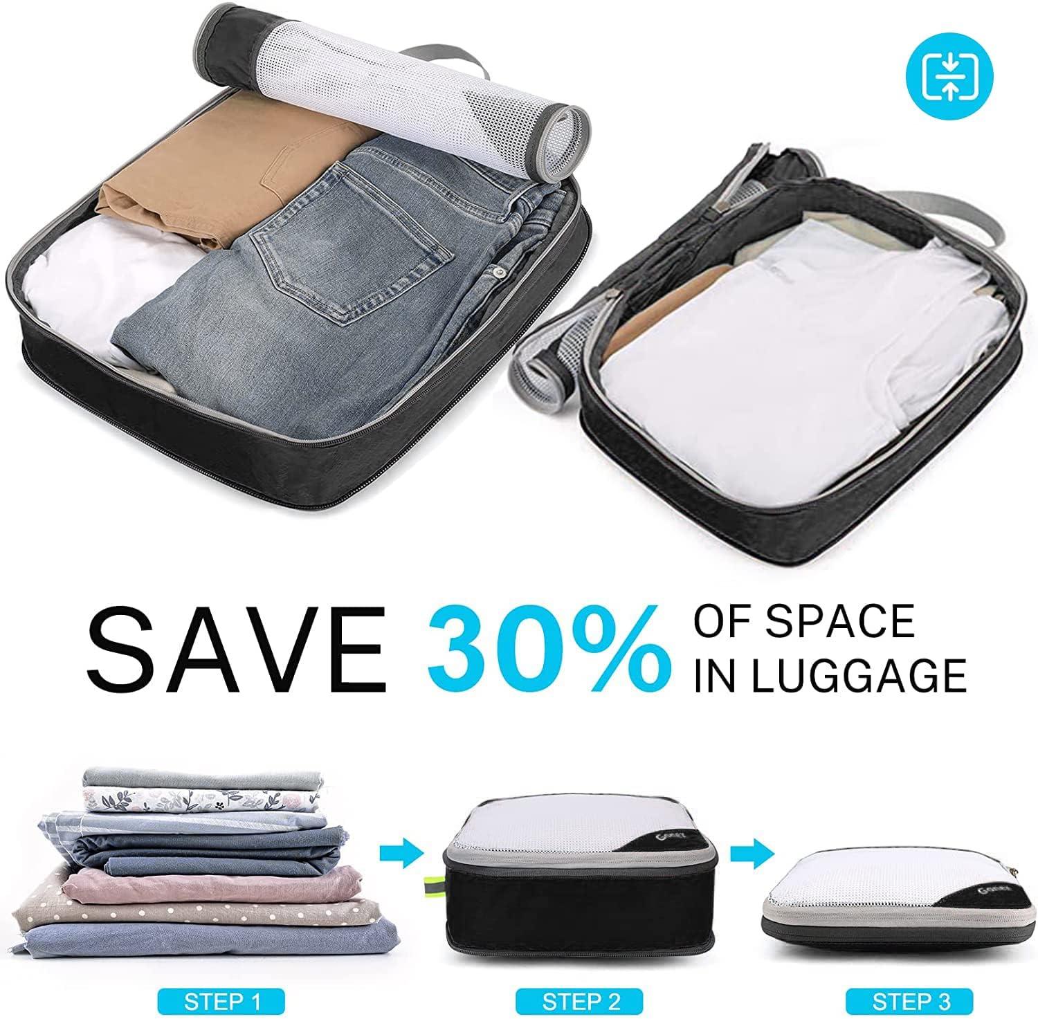 image:imageCompression Packing Cubes Gonex Extensible Storage Mesh Bags OrganizersD 4 Pcs Black