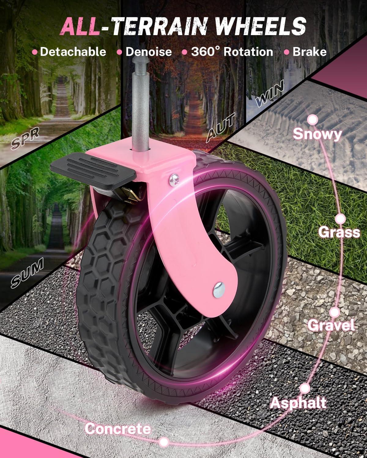 image:imageGonex 220L Collapsible Foldable Wagon Cart with 360lbs Weight Capacity 38L Folding Utility Garden Cart with Detachable Wheels for Grocery Sports Shopping Camping BlackPink