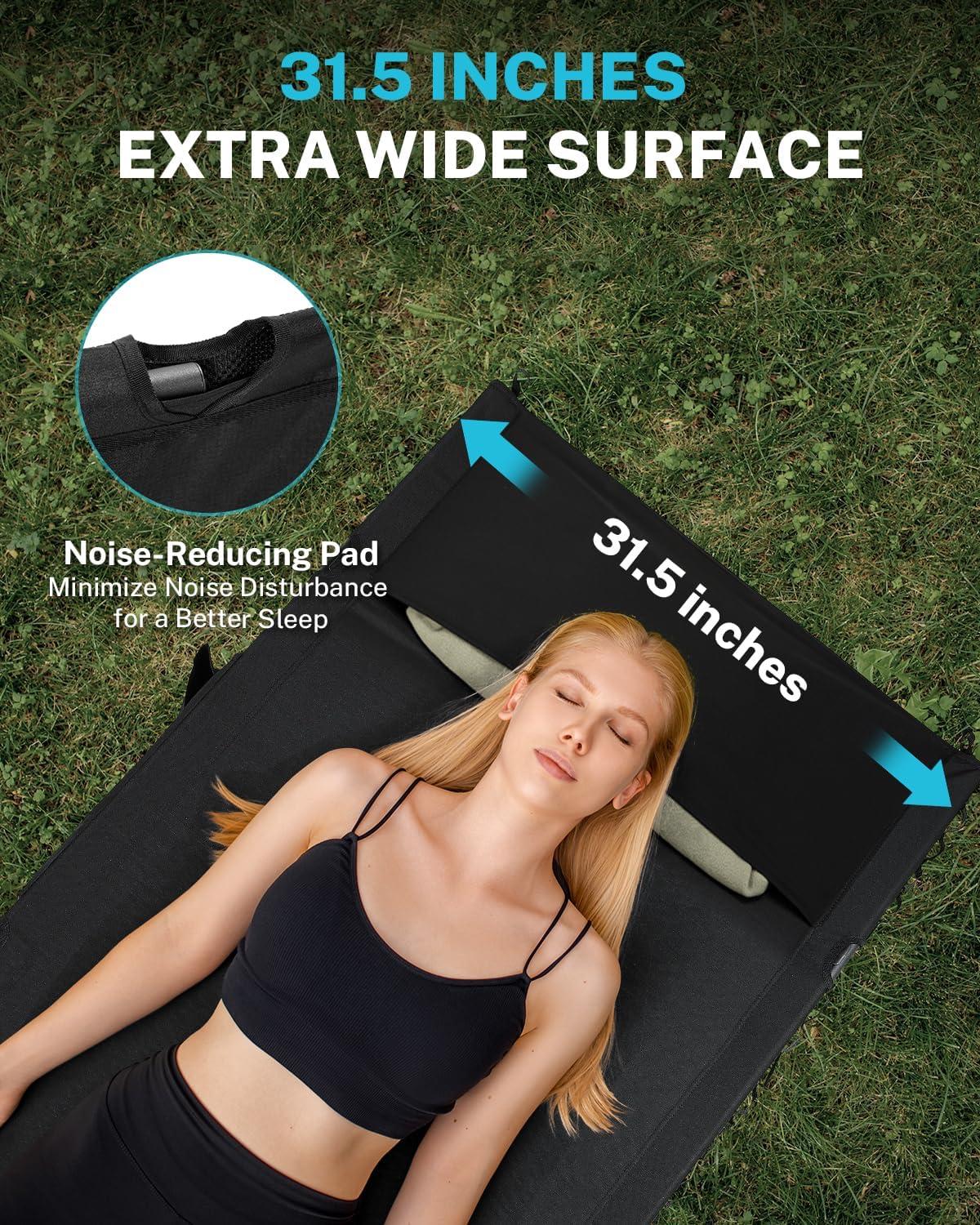 image:imageGonex 315 Extra Wide Camping Cot with Premium Pillow Pocket Supports 350lbs Portable Ultralight Folding Cot Bed for Adults Travel Beach Home Sleeping Army GreenBlack