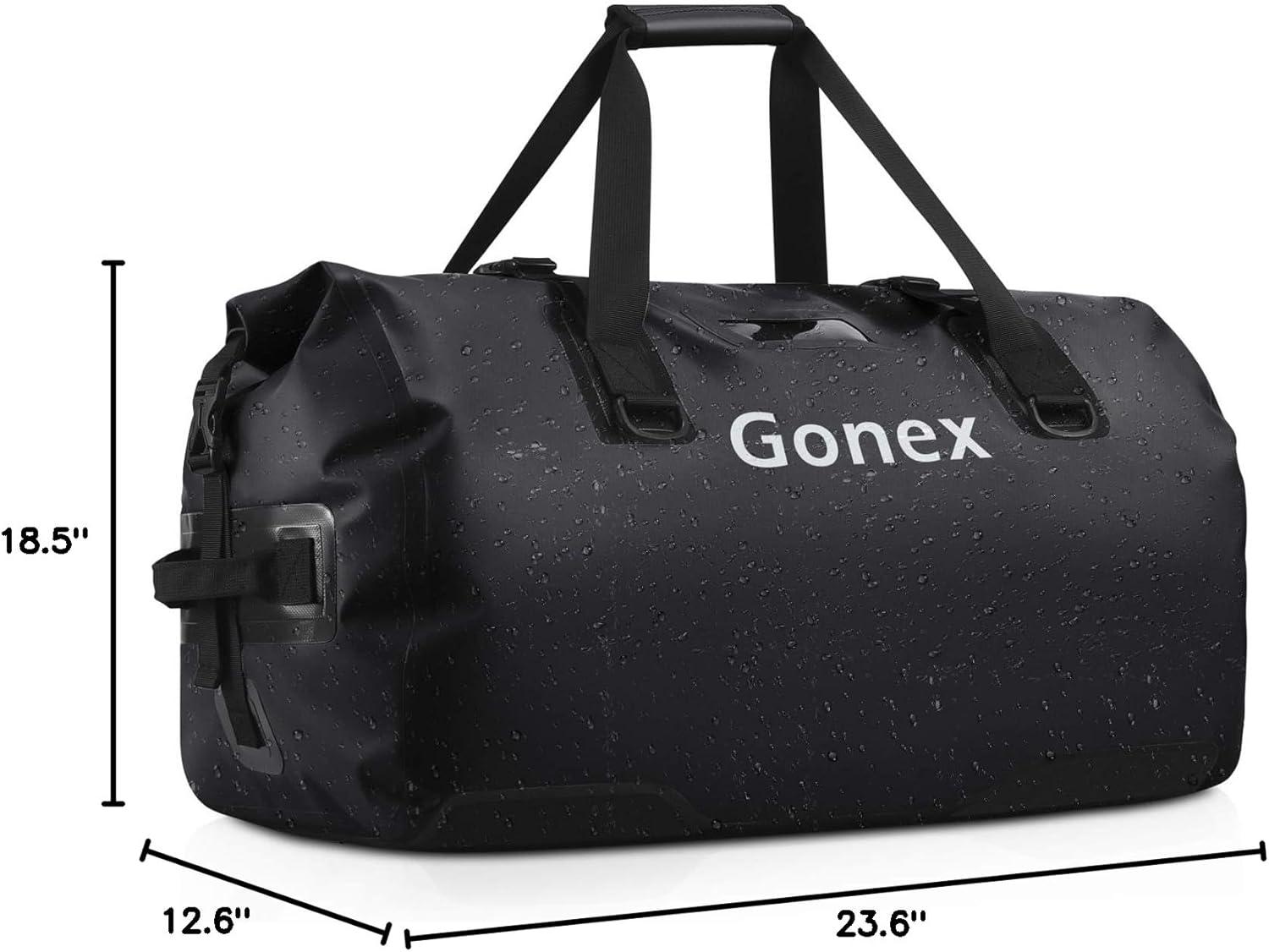 image:imageGonex 40L 60L 80L Extra Large Waterproof Duffle Travel Dry Duffel Bag Heavy Duty Bag with Durable Straps amp Handles for Kayaking Paddleboarding Boating Rafting FishingBlack