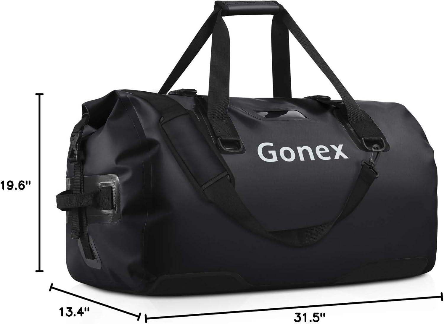 image:imageGonex 40L 60L 80L Extra Large Waterproof Duffle Travel Dry Duffel Bag Heavy Duty Bag with Durable Straps amp Handles for Kayaking Paddleboarding Boating Rafting FishingBlack