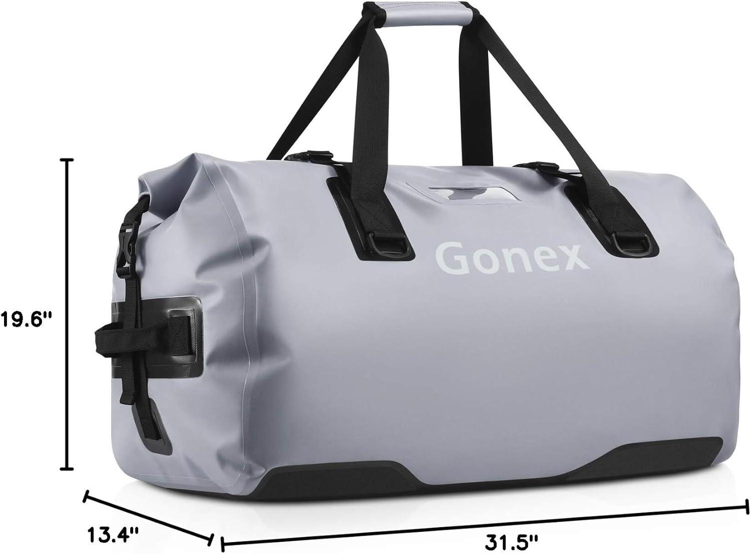 image:imageGonex 40L 60L 80L Extra Large Waterproof Duffle Travel Dry Duffel Bag Heavy Duty Bag with Durable Straps amp Handles for Kayaking Paddleboarding Boating Rafting FishingGray