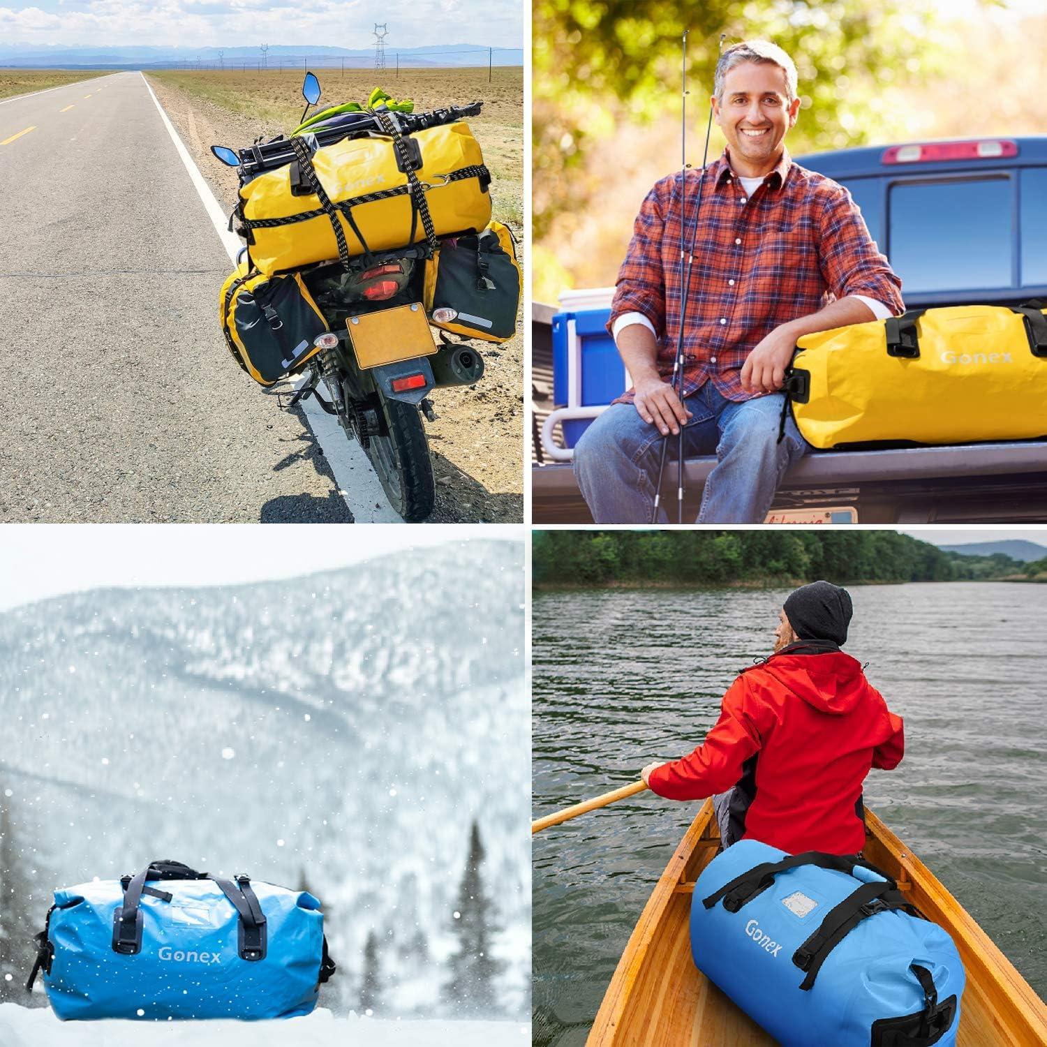 image:imageGonex 40L 60L 80L Extra Large Waterproof Duffle Travel Dry Duffel Bag Heavy Duty Bag with Durable Straps amp Handles for Kayaking Paddleboarding Boating Rafting FishingGray