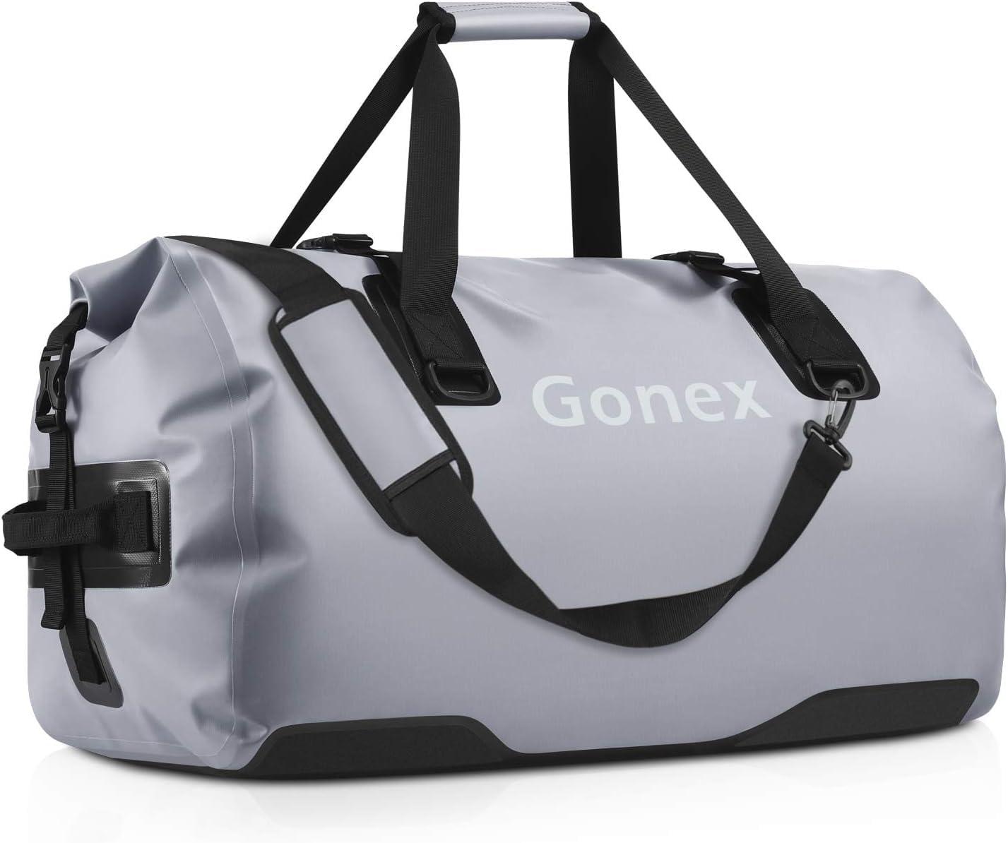 image:imageGonex 40L 60L 80L Extra Large Waterproof Duffle Travel Dry Duffel Bag Heavy Duty Bag with Durable Straps amp Handles for Kayaking Paddleboarding Boating Rafting FishingGray