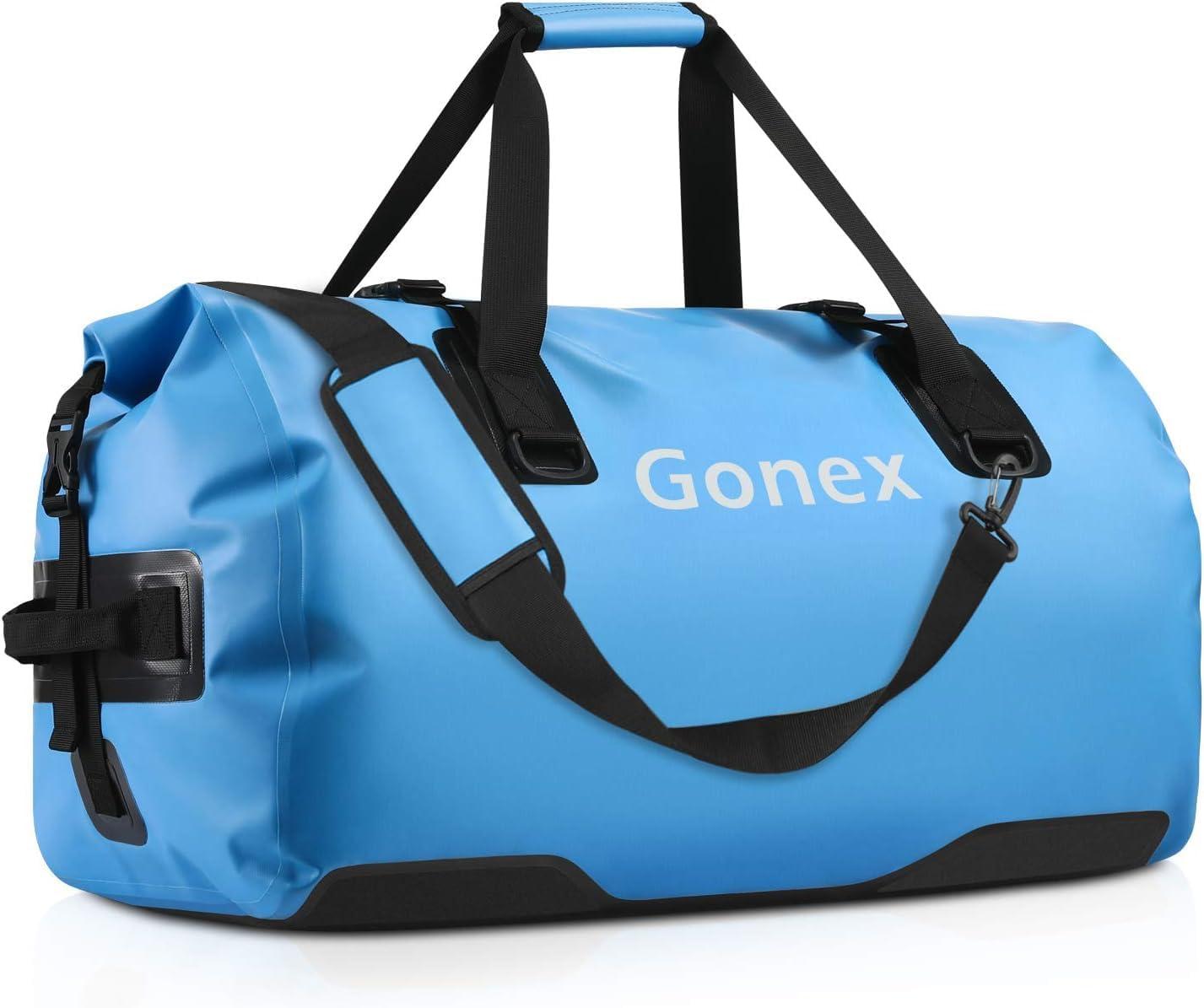 image:imageGonex 40L 60L 80L Extra Large Waterproof Duffle Travel Dry Duffel Bag Heavy Duty Bag with Durable Straps amp Handles for Kayaking Paddleboarding Boating Rafting FishingLight blue