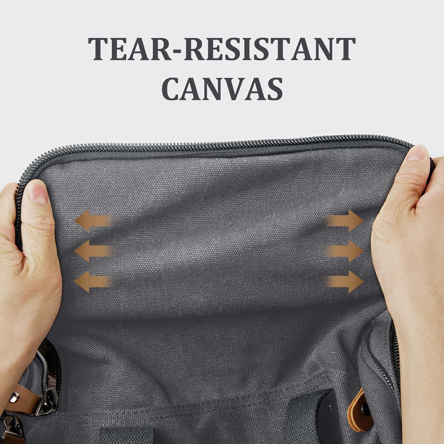 image:imageGonex Canvas Duffle Bag for Travel 60L Expandable Duffel Weekend Overnight Bag men Dark GrayGrey