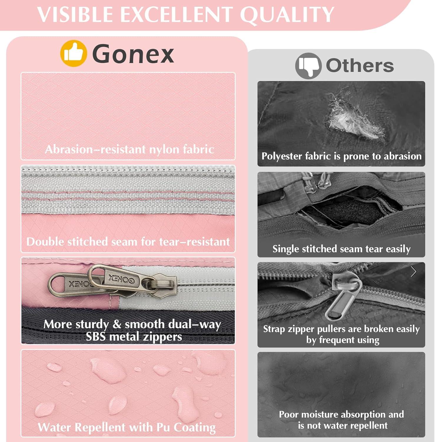image:imageGonex Compression Packing Cubes 3pcs4pcs Expandable Storage Travel Luggage Bags Organizers6PCS Pink