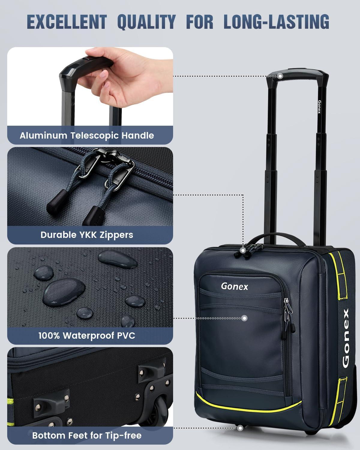 image:imageGonex Rolling Duffle Bag with Wheels 100L Water Repellent Large Wheeled Travel Duffel Luggage with Rollers 33 inch Olive GreenNavy Blue16 inch