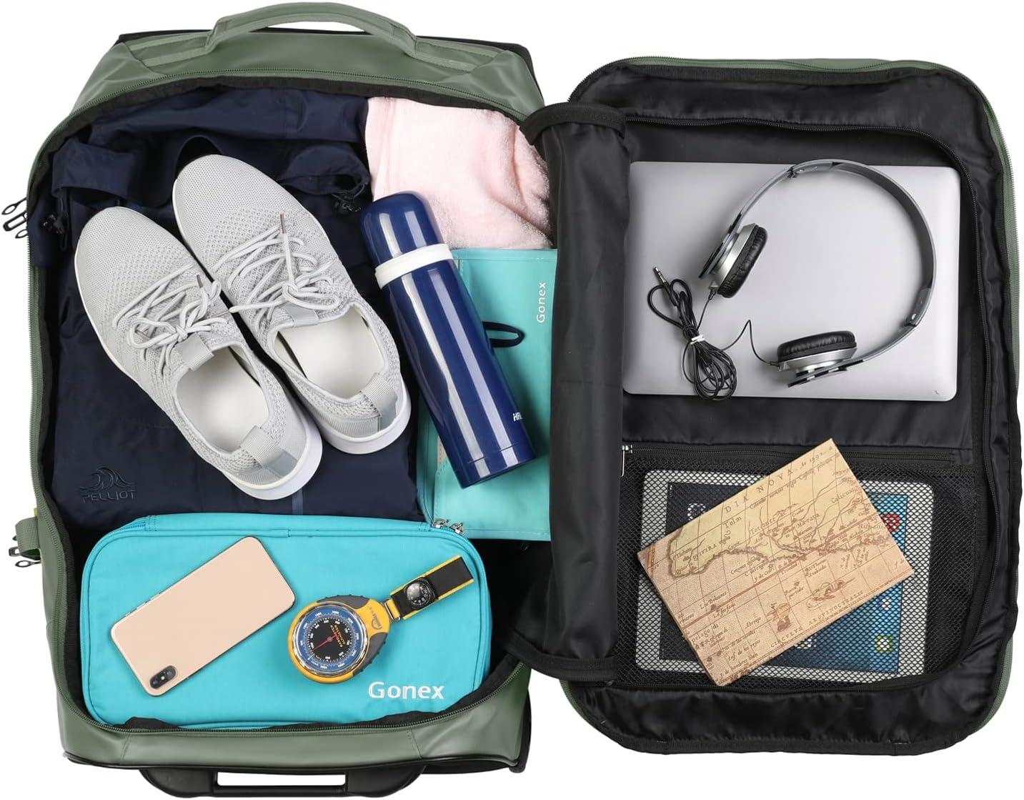 image:imageGonex Rolling Duffle Bag with Wheels 100L Water Repellent Large Wheeled Travel Duffel Luggage with Rollers 33 inch Olive GreenOlive Green 25 inch