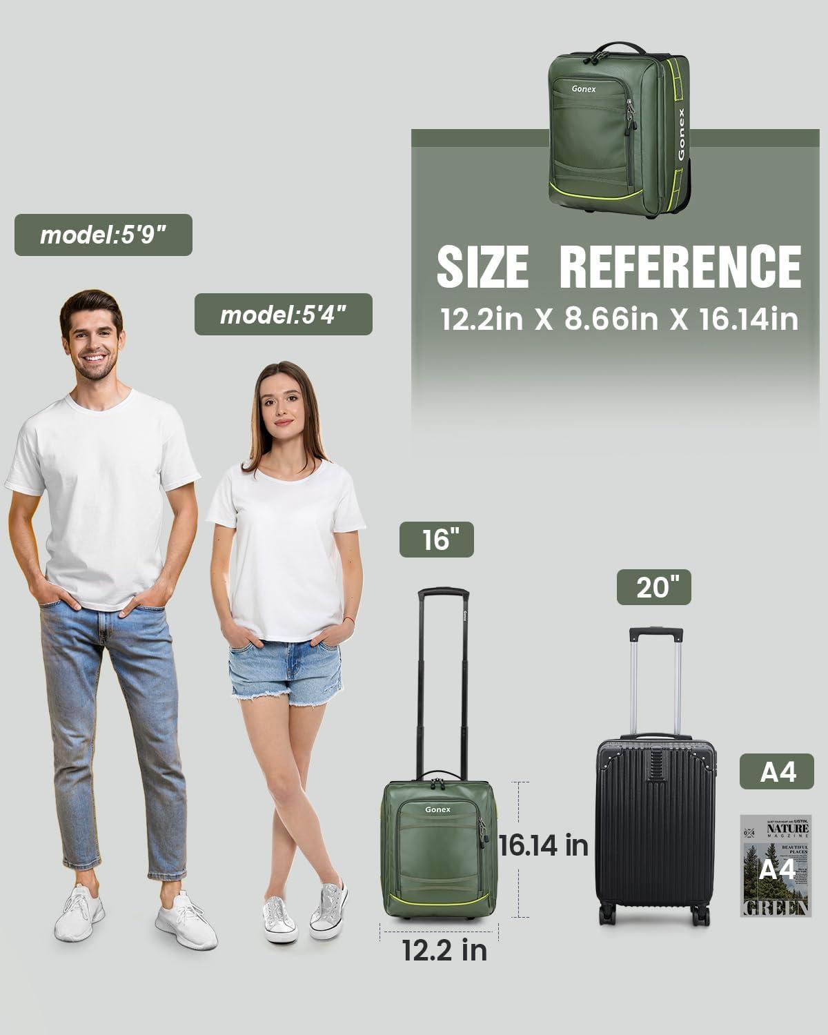 image:imageGonex Rolling Duffle Bag with Wheels 100L Water Repellent Large Wheeled Travel Duffel Luggage with Rollers 33 inch Olive GreenOlive Green16 inch