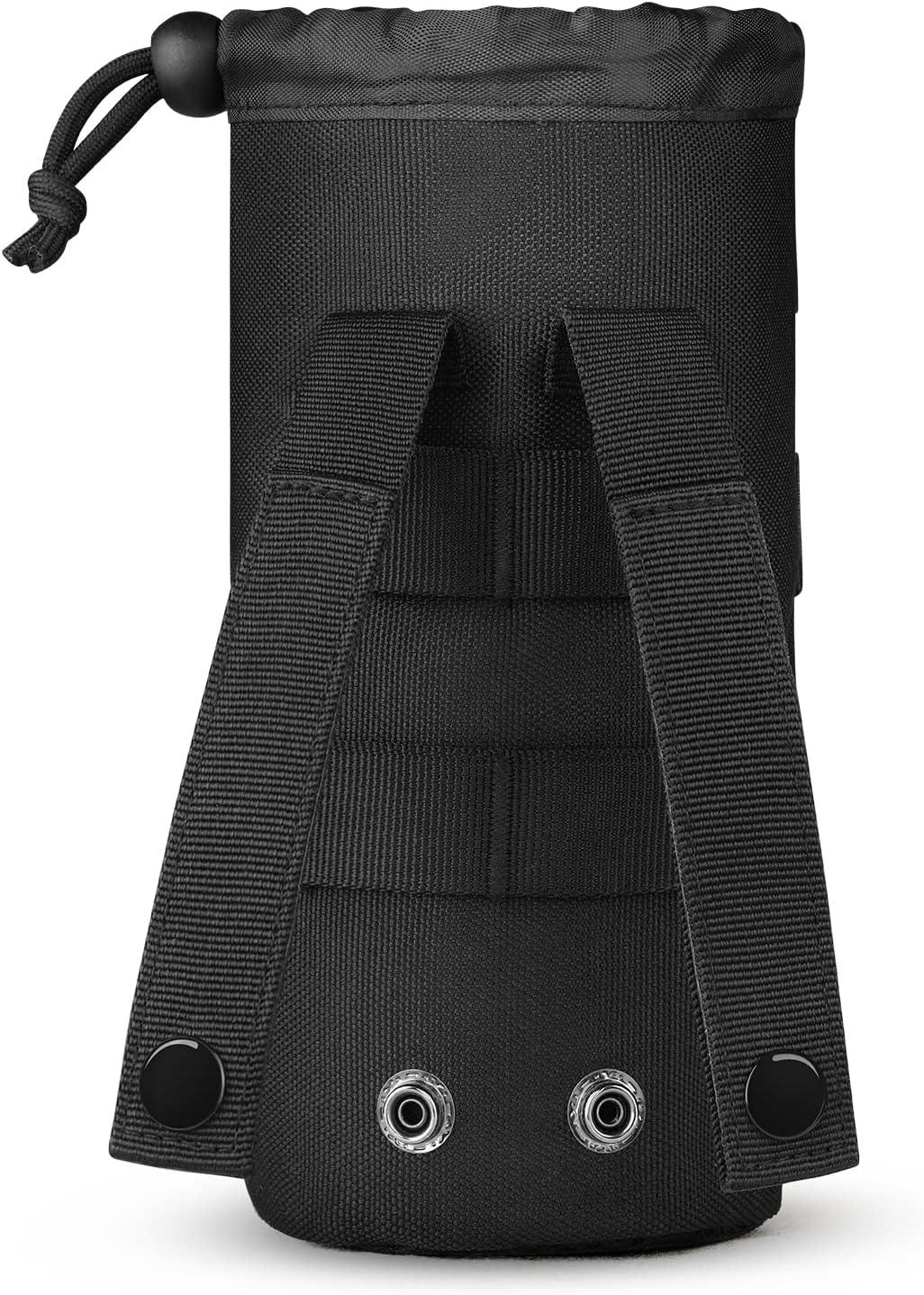 image:imageGonex Tactical MOLLE Water Bottle Pouch Drawstring Open Top amp Mesh Bottom Travel Water Bottle Bag Hydration CarrierBlack