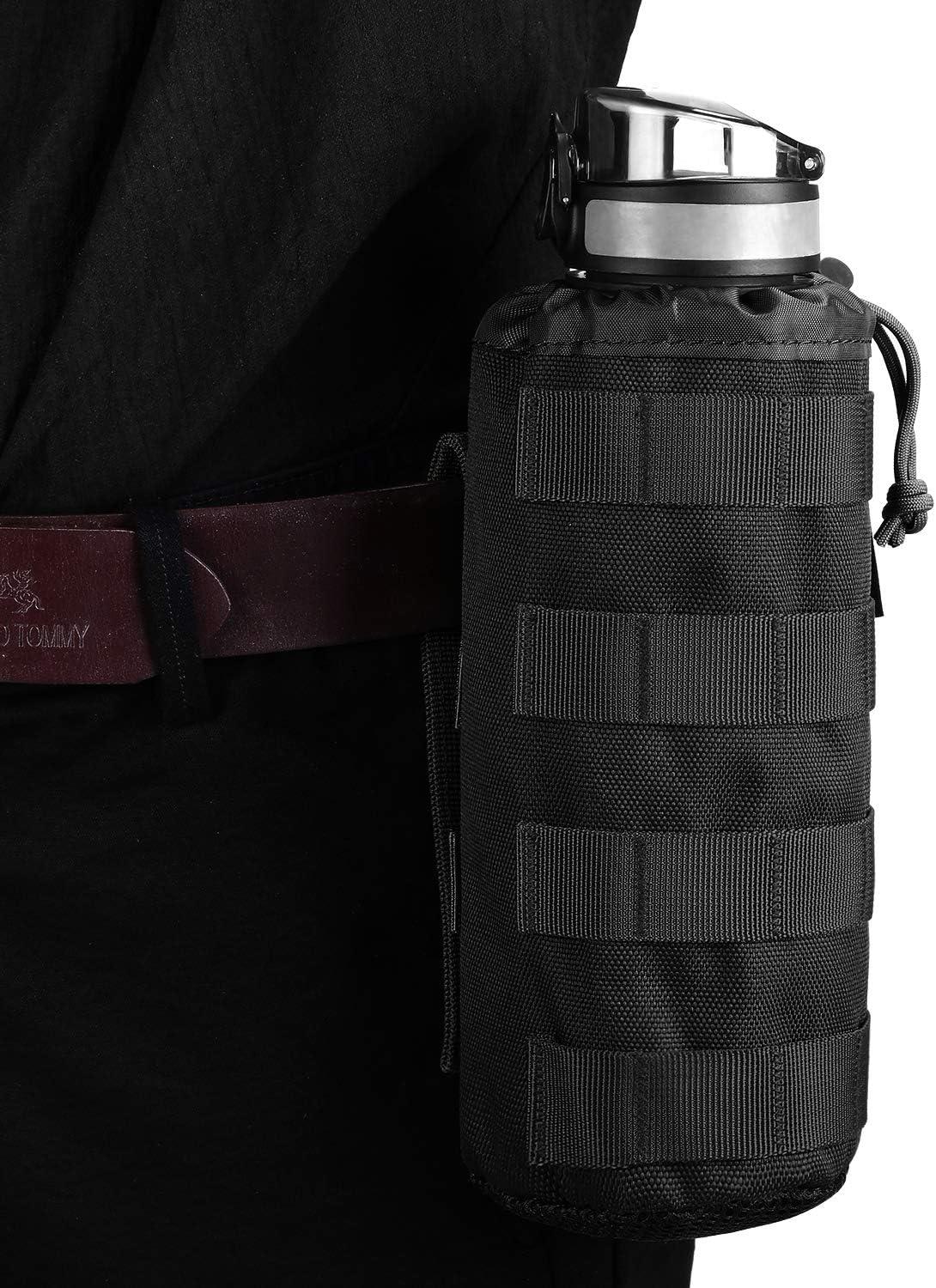 image:imageGonex Tactical MOLLE Water Bottle Pouch Drawstring Open Top amp Mesh Bottom Travel Water Bottle Bag Hydration CarrierBlack