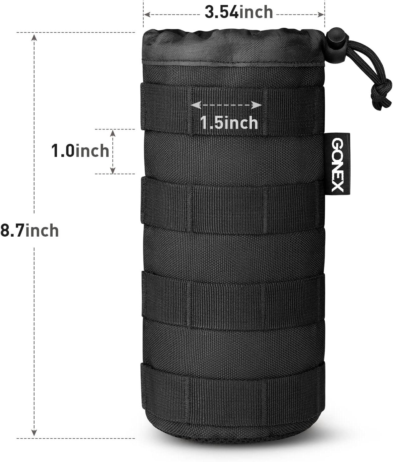 image:imageGonex Tactical MOLLE Water Bottle Pouch Drawstring Open Top amp Mesh Bottom Travel Water Bottle Bag Hydration CarrierBlack