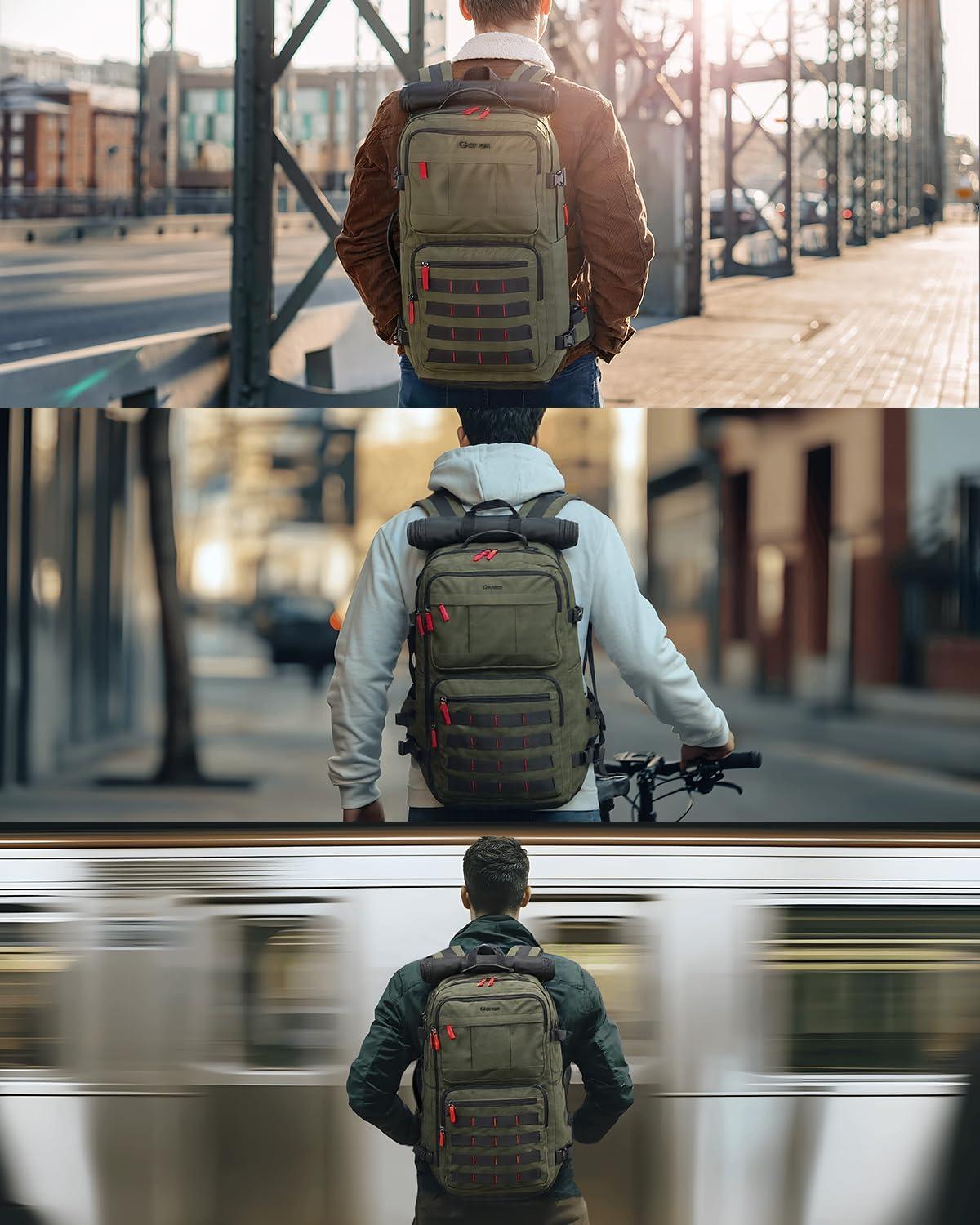 image:imageGonex Travel Backpack Large CarryOn Nylon Duffle Bag 3in1 Convertible Laptop Bag for Men amp Women Durable for Work amp Weekend Travel Army GreenArmy Green