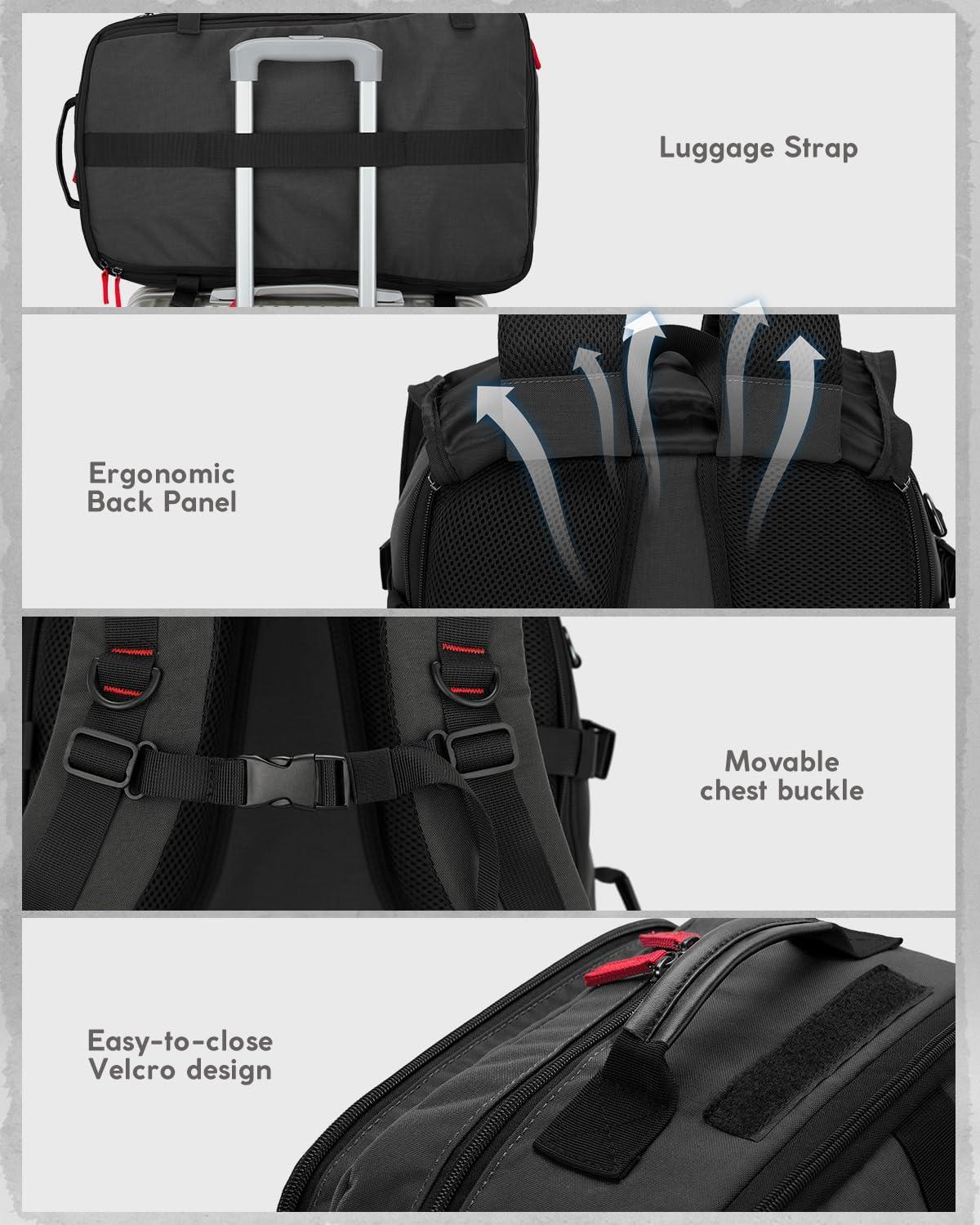 image:imageGonex Travel Backpack Large CarryOn Nylon Duffle Bag 3in1 Convertible Laptop Bag for Men amp Women Durable for Work amp Weekend Travel Army GreenBlack