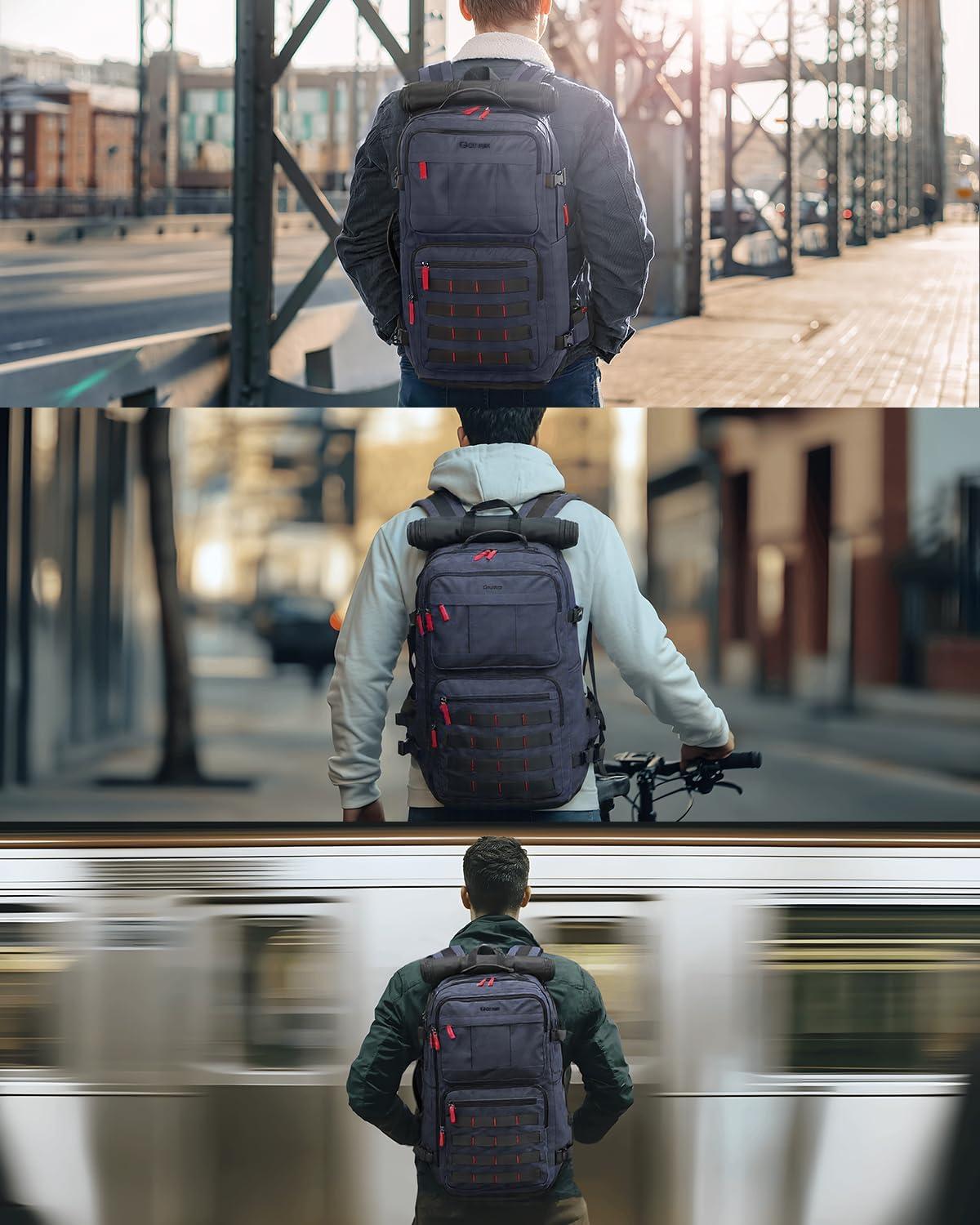 image:imageGonex Travel Backpack Large CarryOn Nylon Duffle Bag 3in1 Convertible Laptop Bag for Men amp Women Durable for Work amp Weekend Travel Army GreenDark Blue