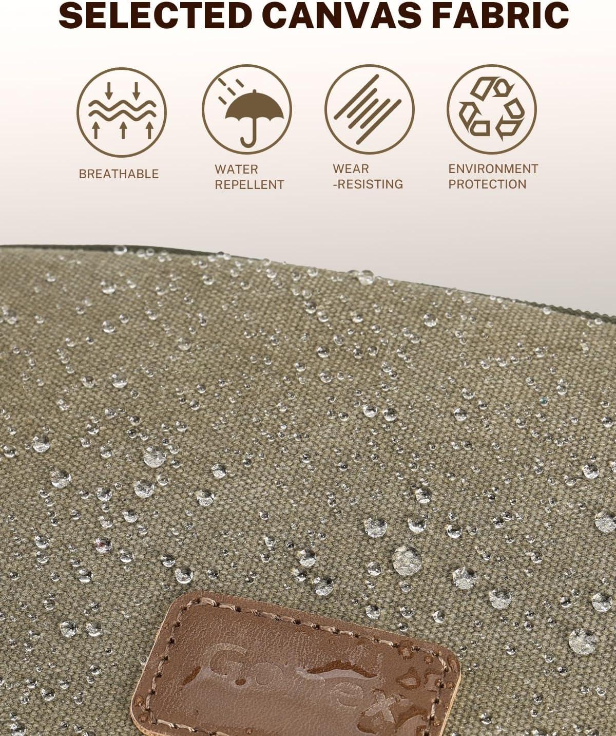 image:imageGonex Travel Toiletry Bag for Men Water Resistant Canvas Wide Open Shaving Bag with Wet Dry Compartment Travel Essentials Toiletries Organizer Army GreenArmy Green