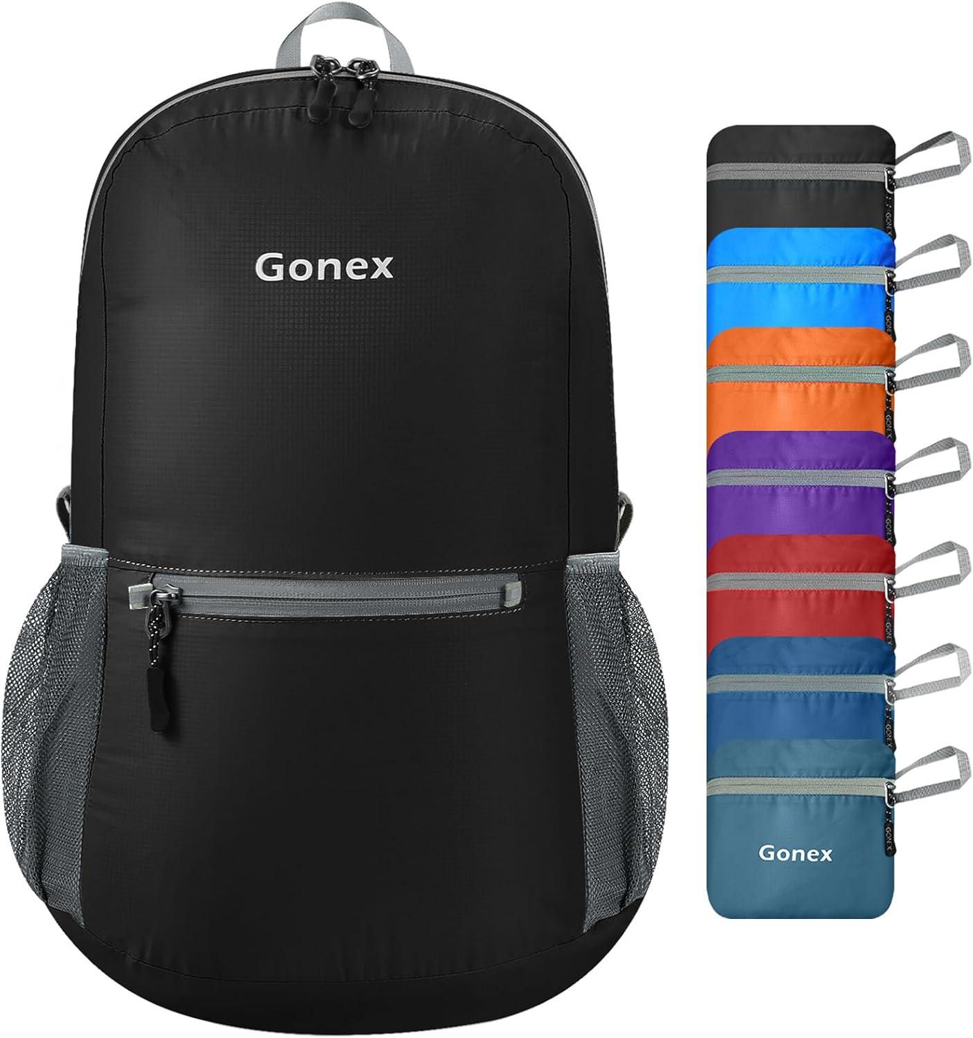 image:imageGonex Ultra Lightweight Packable Backpack 20L Daypack Handy Foldable Camping Outdoor Travel Cycling BackpackingBlack