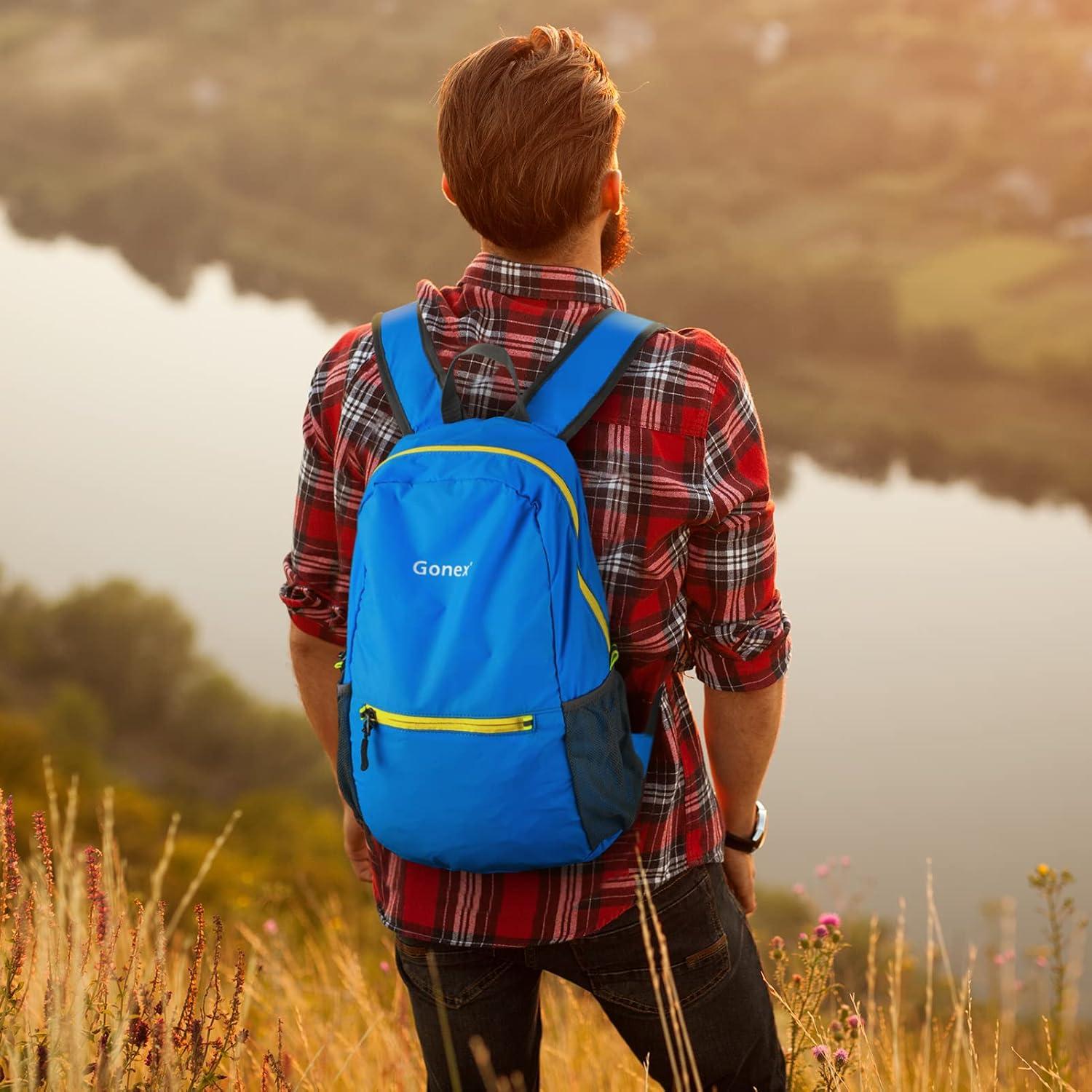 image:imageGonex Ultra Lightweight Packable Backpack 20L Daypack Handy Foldable Camping Outdoor Travel Cycling BackpackingBlue