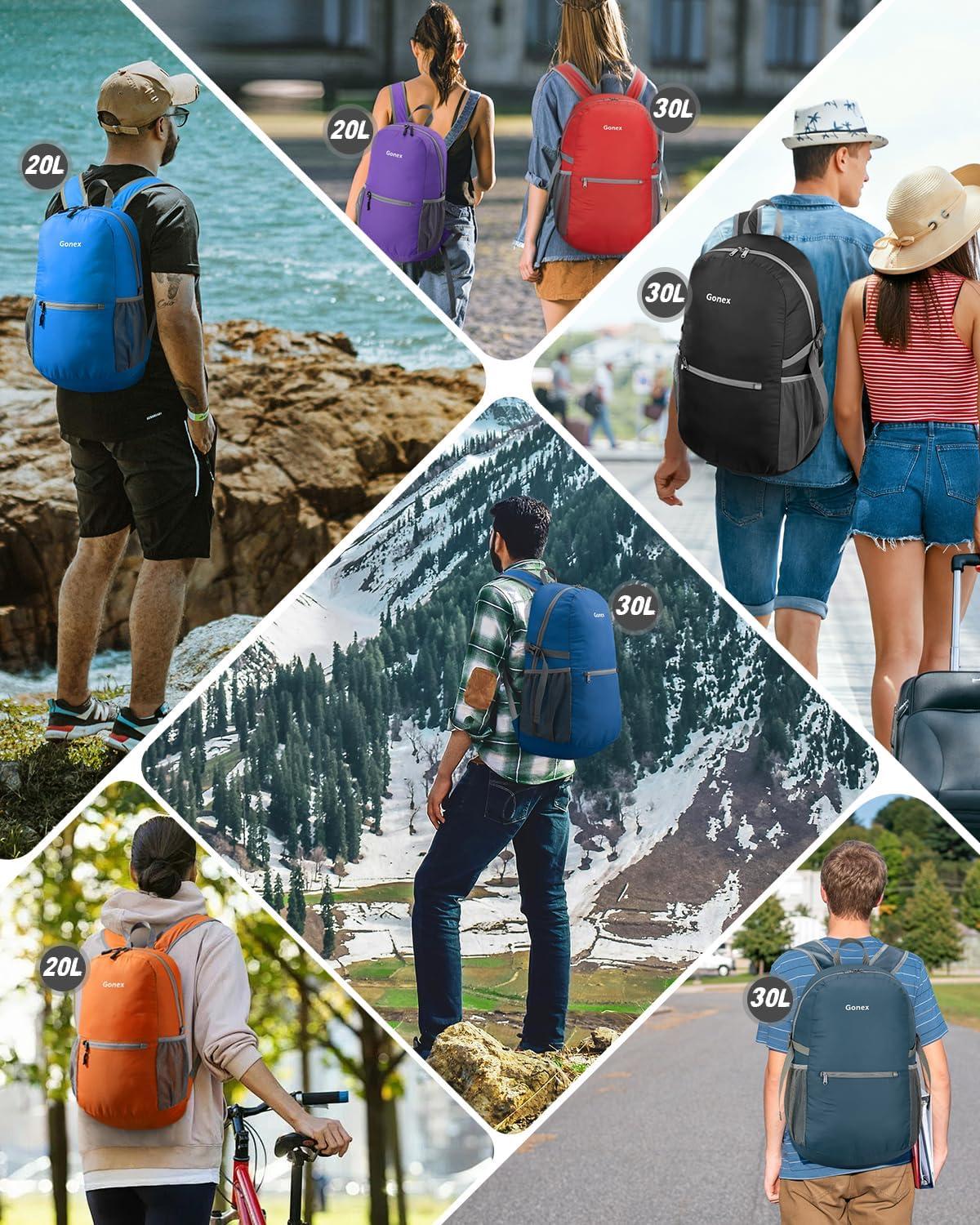 image:imageGonex Ultra Lightweight Packable Backpack 20L Daypack Handy Foldable Camping Outdoor Travel Cycling BackpackingDark Blue
