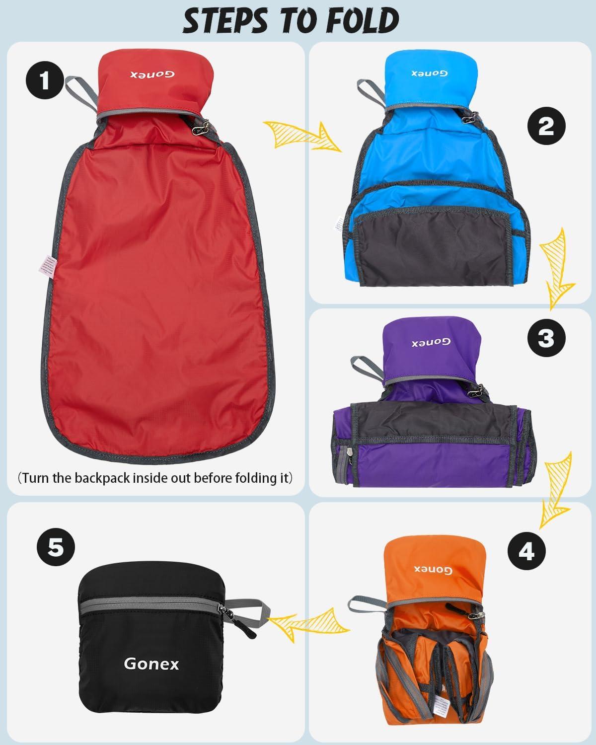 image:imageGonex Ultra Lightweight Packable Backpack 20L Daypack Handy Foldable Camping Outdoor Travel Cycling BackpackingDark Blue