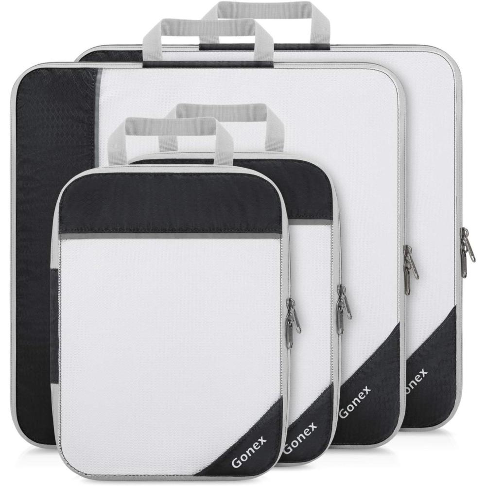 image:imageCompression Packing Cubes Gonex Extensible Storage Mesh Bags OrganizersD 4 Pcs Black