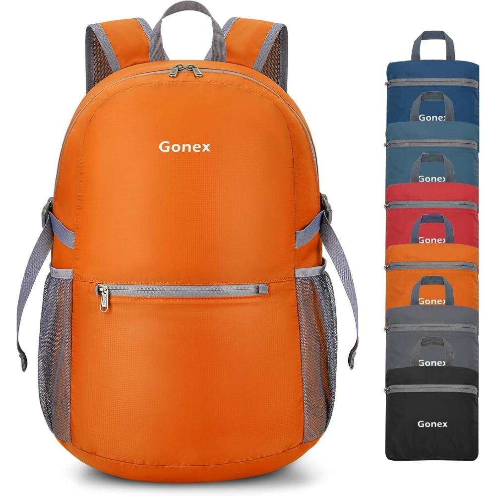 image:imageGonex 30L Ultra Lightweight Packable Backpack Handy Foldable Daypack for Camping Outdoor Travel Cycling BackpackingOrange