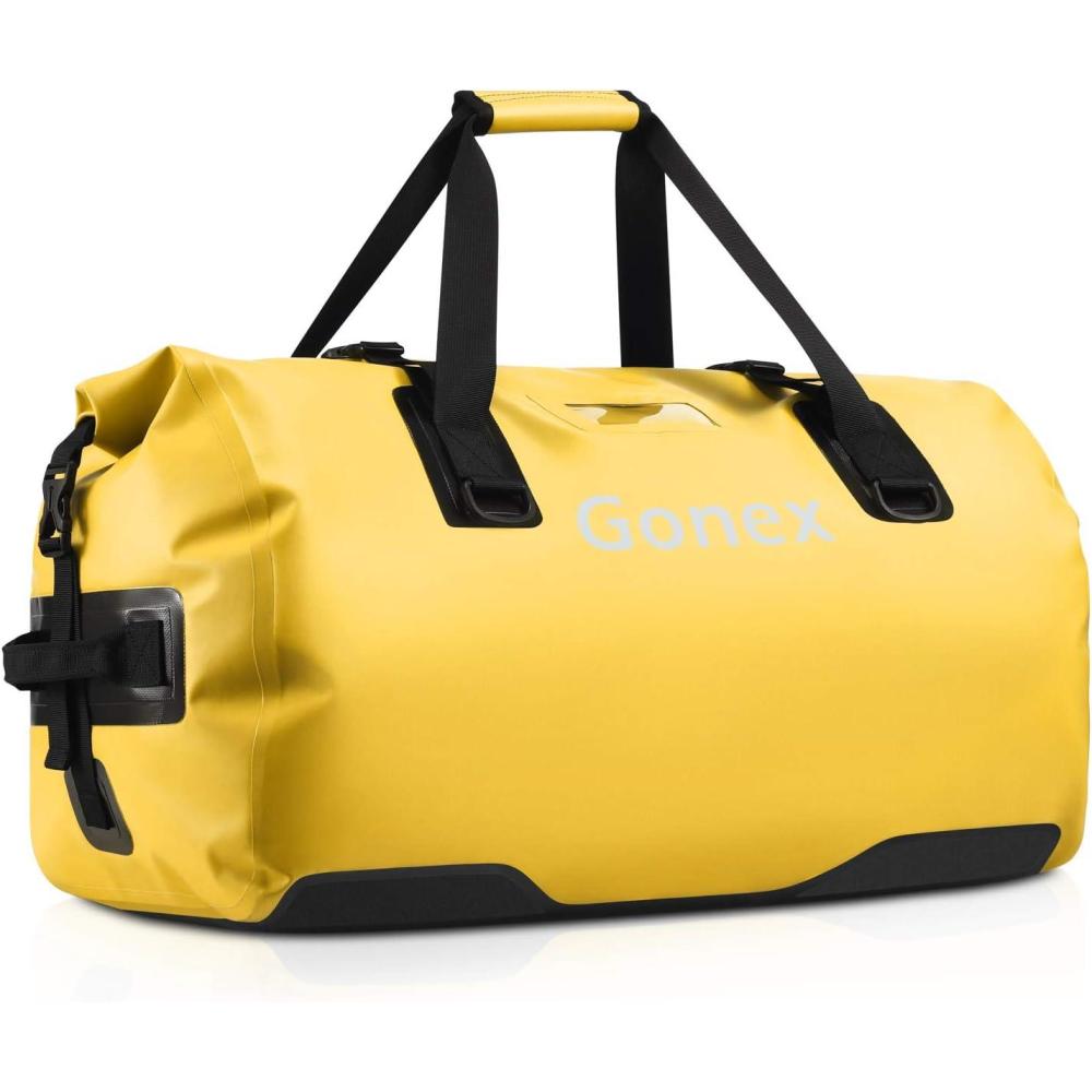 image:imageGonex 40L 60L 80L Extra Large Waterproof Duffle Travel Dry Duffel Bag Heavy Duty Bag with Durable Straps amp Handles for Kayaking Paddleboarding Boating Rafting FishingYellow