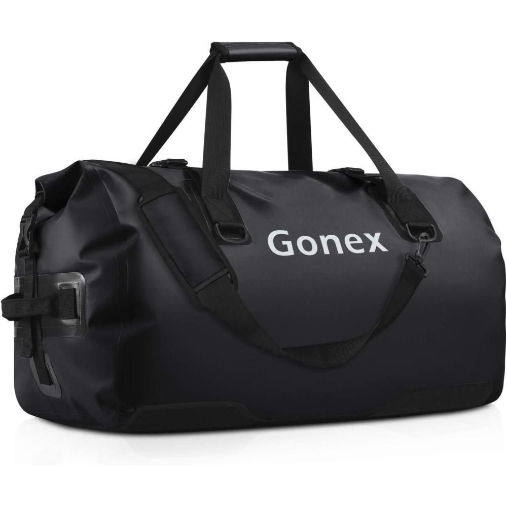 image:imageGonex 40L 60L 80L Extra Large Waterproof Duffle Travel Dry Duffel Bag Heavy Duty Bag with Durable Straps amp Handles for Kayaking Paddleboarding Boating Rafting FishingBlack