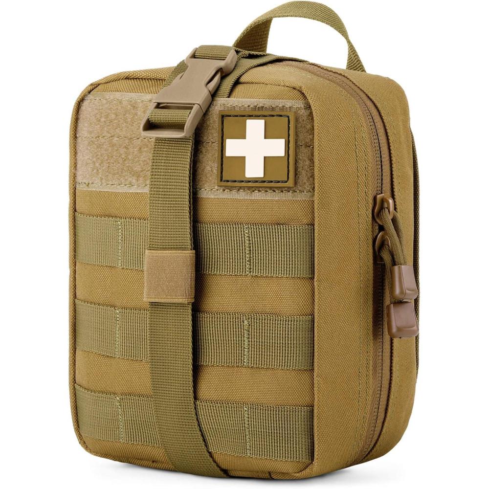 image:imageGonex MOLLE Medical Pouch EMT First Aid Pouch RipAway IFAK Tactical Utility Pouch for Outdoor Activities Medical Supplies Bag OnlyTan