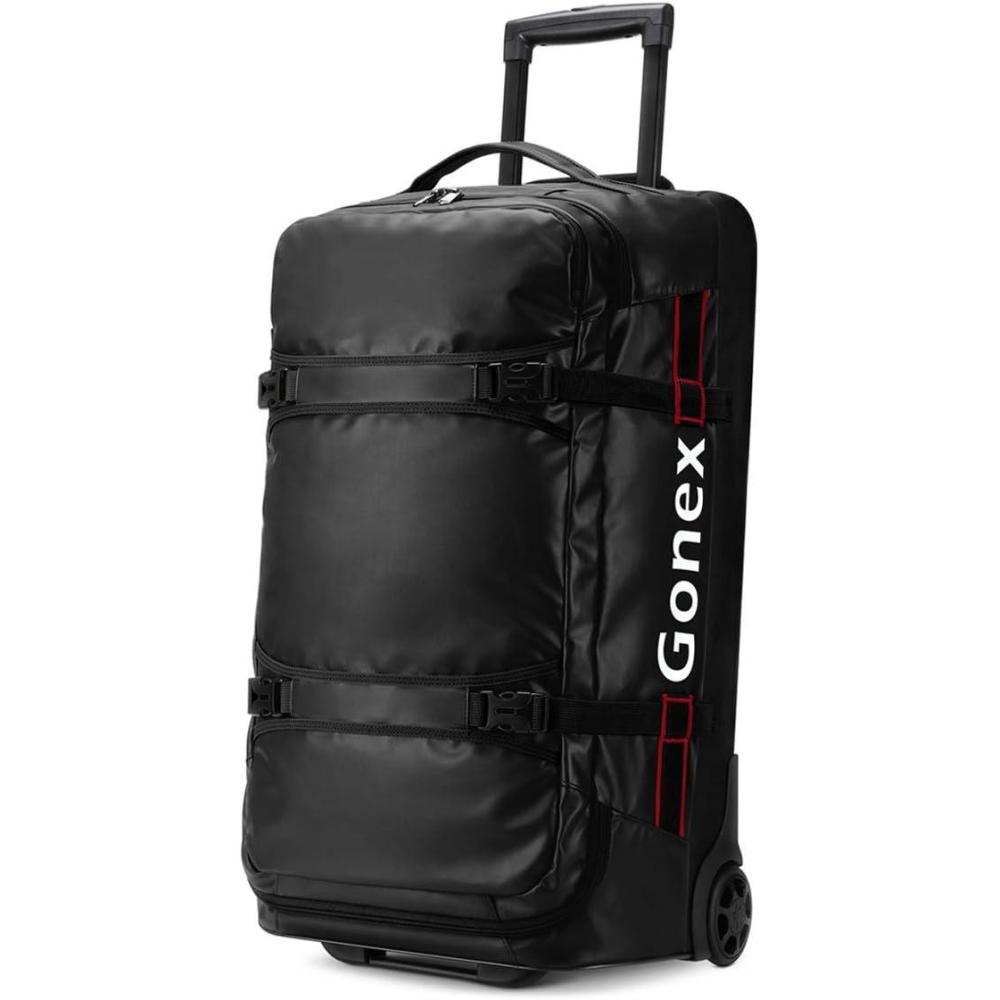 image:imageGonex Rolling Duffle Bag with Wheels 100L Water Repellent Large Wheeled Travel Duffel Luggage with Rollers 33 inch Olive GreenBlack 25 inch