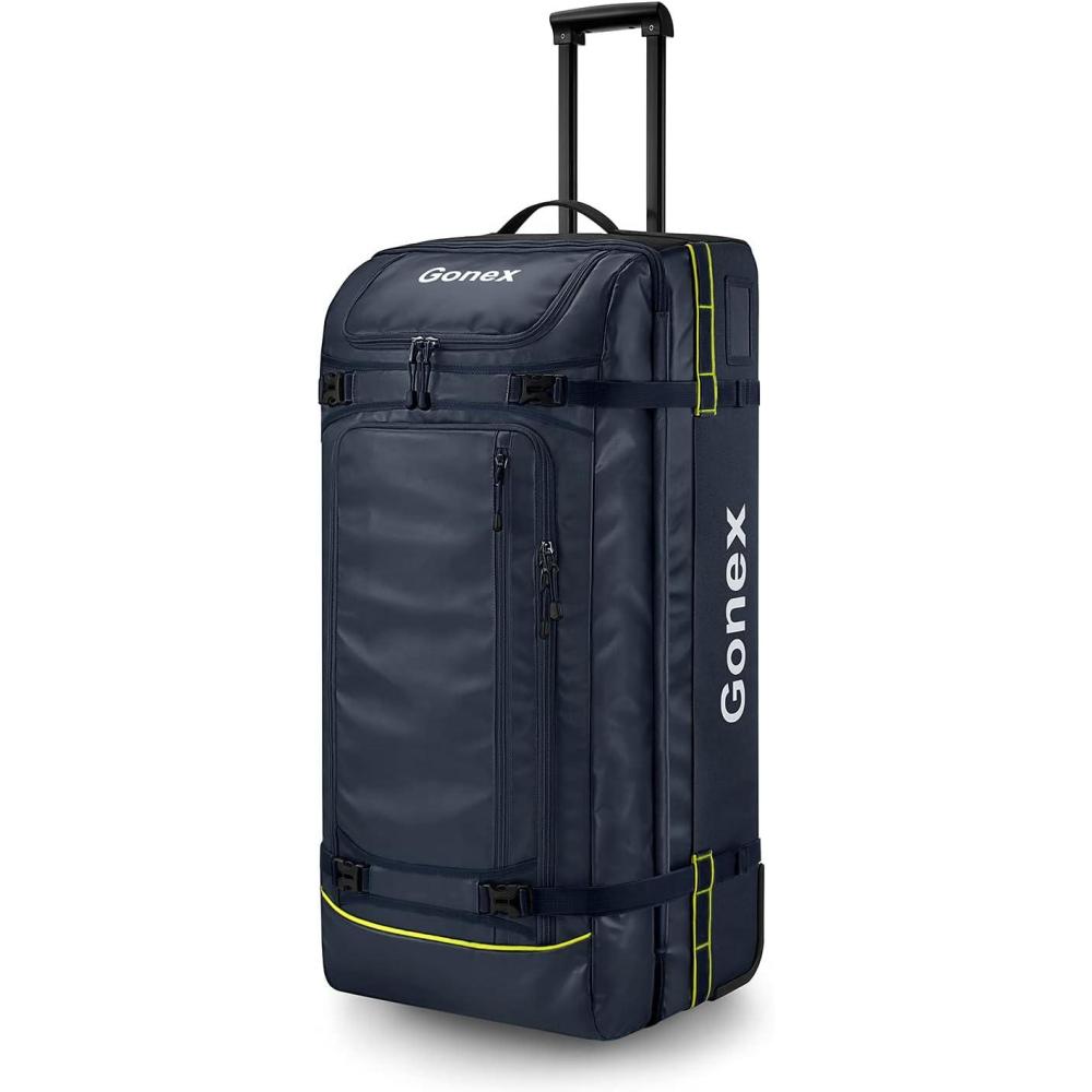 image:imageGonex Rolling Duffle Bag with Wheels 100L Water Repellent Large Wheeled Travel Duffel Luggage with Rollers 33 inch Olive GreenNavy33 inch