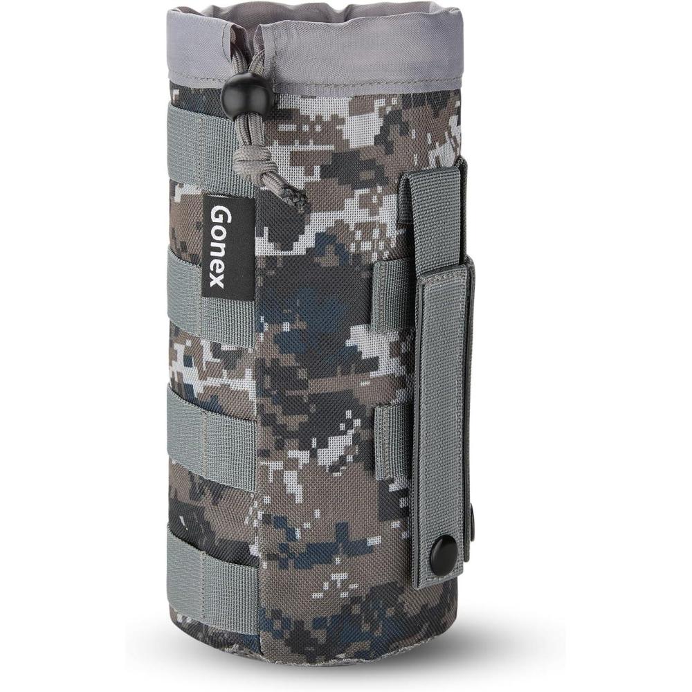 image:imageGonex Tactical MOLLE Water Bottle Pouch Drawstring Open Top amp Mesh Bottom Travel Water Bottle Bag Hydration CarrierCamo Green