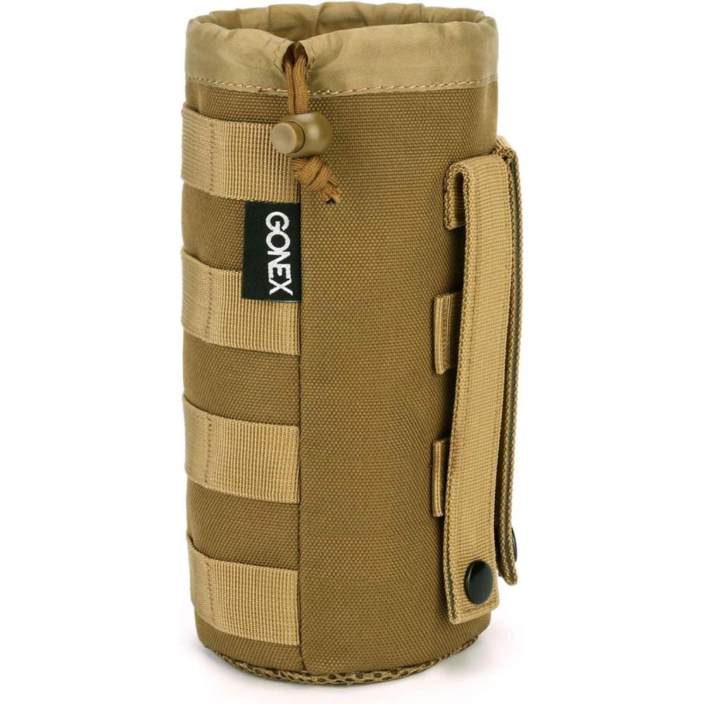 image:imageGonex Tactical MOLLE Water Bottle Pouch Drawstring Open Top amp Mesh Bottom Travel Water Bottle Bag Hydration CarrierTan