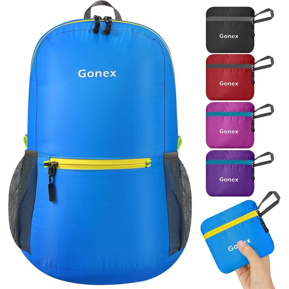 image:imageGonex Ultra Lightweight Packable Backpack 20L Daypack Handy Foldable Camping Outdoor Travel Cycling BackpackingBlue