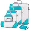 image:imageCompression Packing Cubes Gonex Extensible Storage Mesh Bags OrganizersB 6 PCS Blue