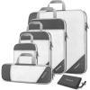 image:imageCompression Packing Cubes Gonex Extensible Storage Mesh Bags OrganizersB 6 PCS Gray