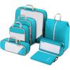 image:imageCompression Packing Cubes Gonex Extensible Storage Mesh Bags OrganizersF 7 PCS Blue