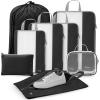 image:imageGonex 8 Set Compression Packing Cubes Expandable Mesh Organizer for Travel Accessories Essentials With Toiletry Laundry Shoe Cable Bags for Suitcases Blue8 PCS Black