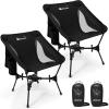 image:imageGonex Portable Camping Chair The 5th Gen Ultralight Compact Backpacking Foldable Lightweight Folding Chair for Outdoor Camp Hiking Beach Picnic Concert Supports 330lbs Black 1 PCSBlack 2pcs