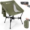 image:imageGonex Portable Camping Chair The 5th Gen Ultralight Compact Backpacking Foldable Lightweight Folding Chair for Outdoor Camp Hiking Beach Picnic Concert Supports 330lbs Black 1 PCSArmy Green