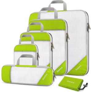 Compression Packing Cubes, Gonex Extensible Storage Mesh Bags Organizers(B: 6 PCS Green)